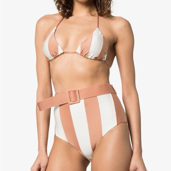Adriana Degreas Other - Striped Brown and White Bikini Set